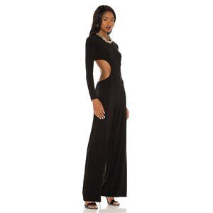 Norma Kamali Black Open-Back Stretch-Jersey Wide-Leg Jumpsuit - XS / FR 34